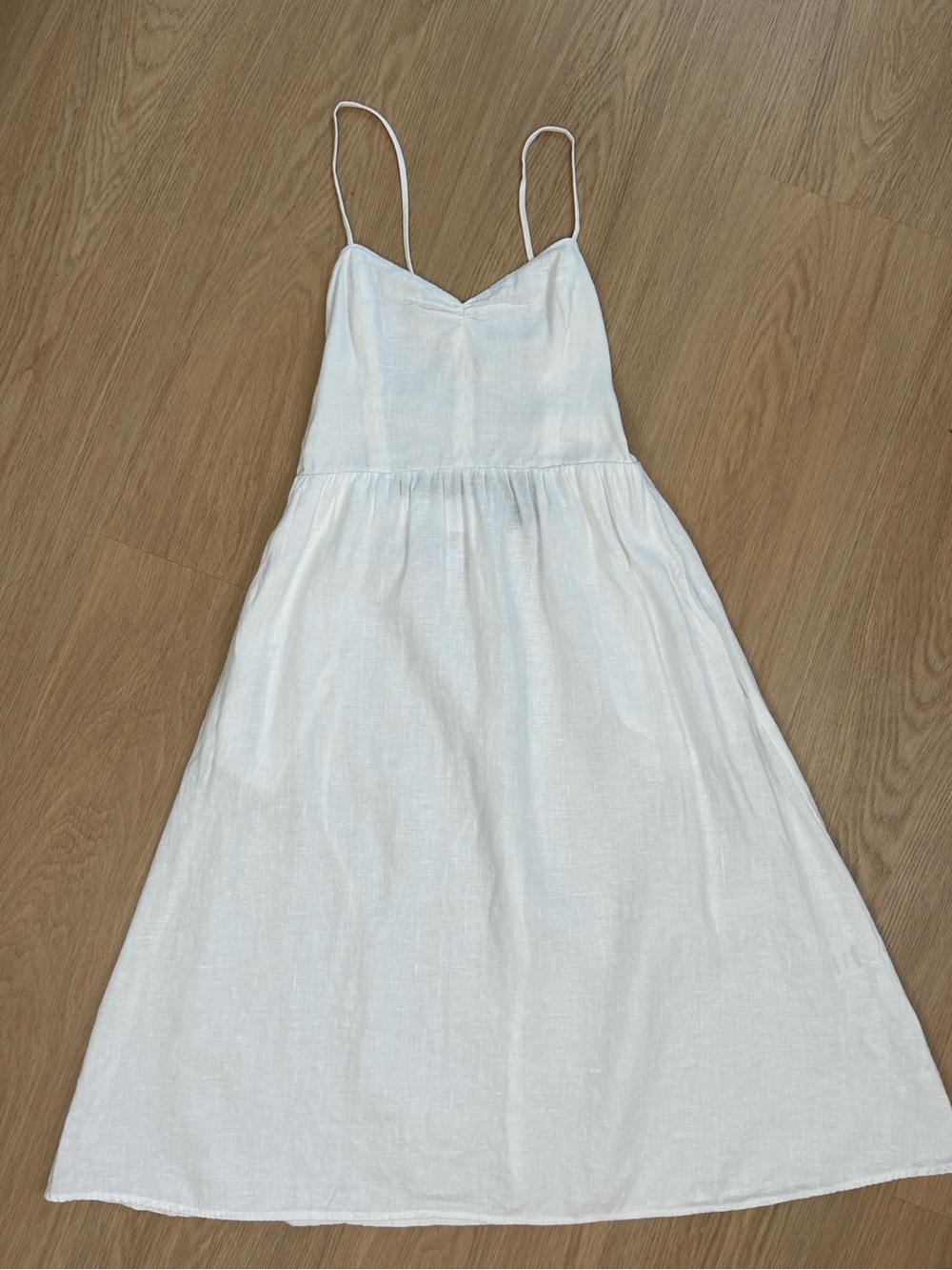 Reformation 100% Linen Pepper Lace Up Back Midi Dress 6 - Picture 7 of 12